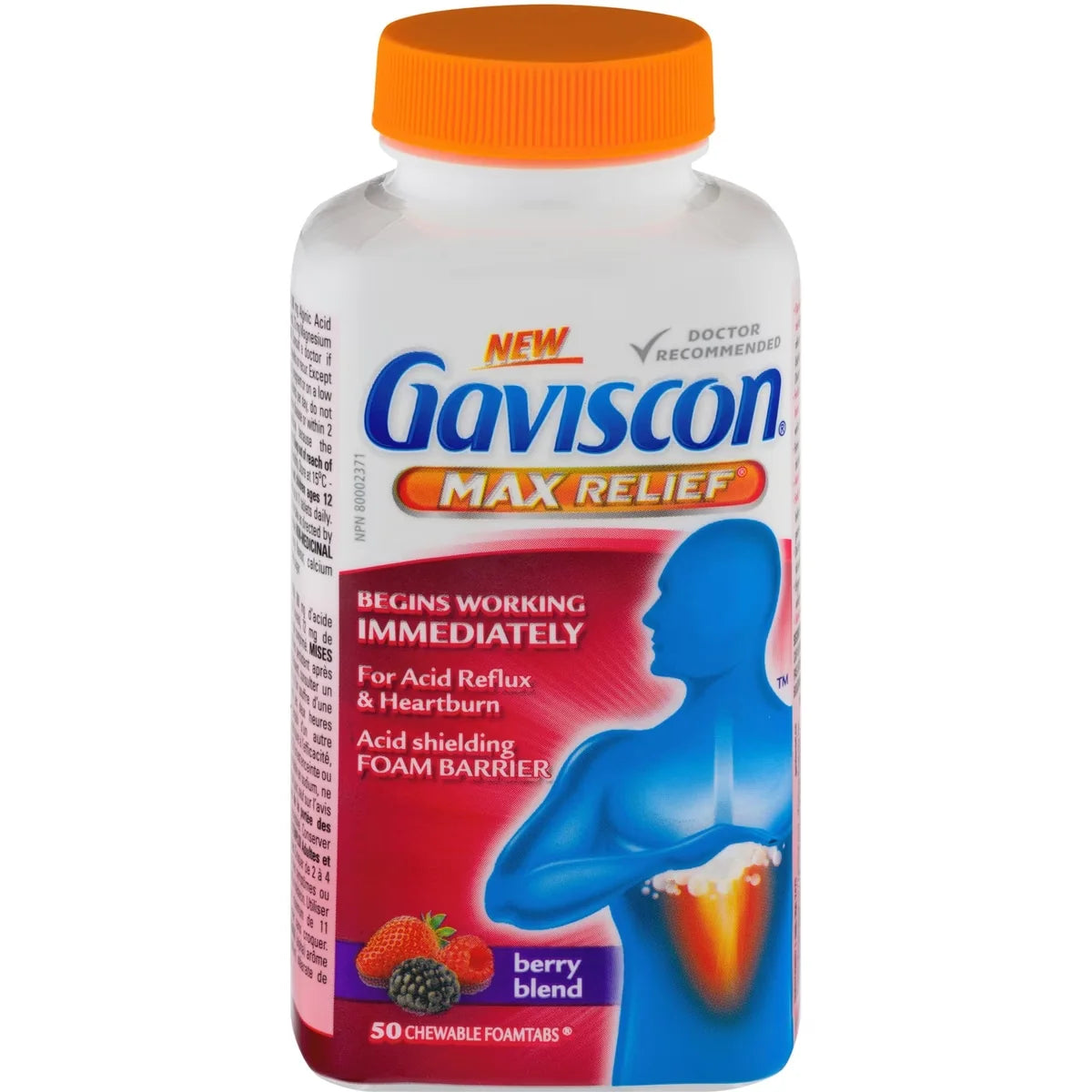 Gaviscon Max Relief Tablet Berry Blend front package