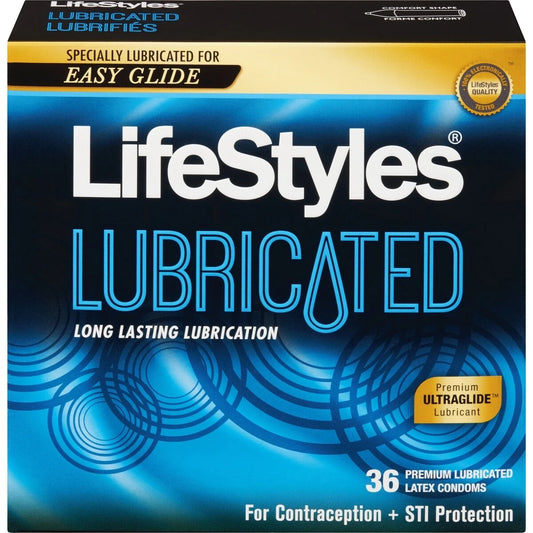 Lifestyles Lubricated 36 Premium Lubricated Latex Condoms 36 count front package