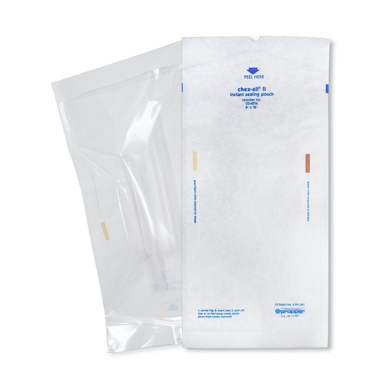 Chex - All Sterilization Pouches Pack of 125 Units 8 in x 16 in