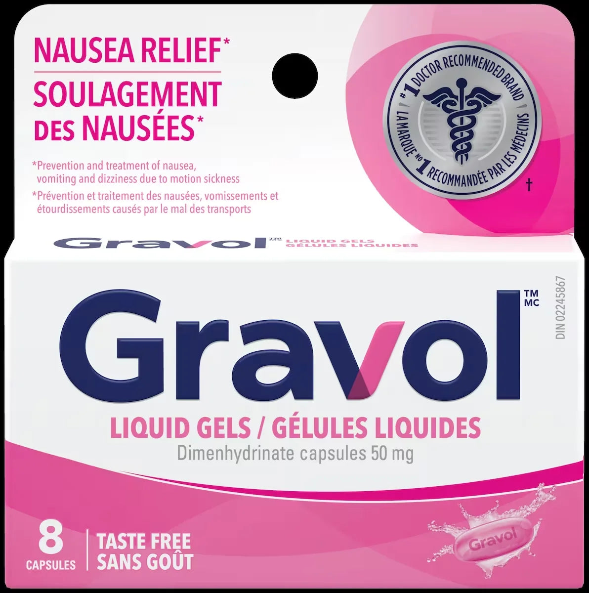 Gravol Liquid Gel Capsules 50 mg front package
