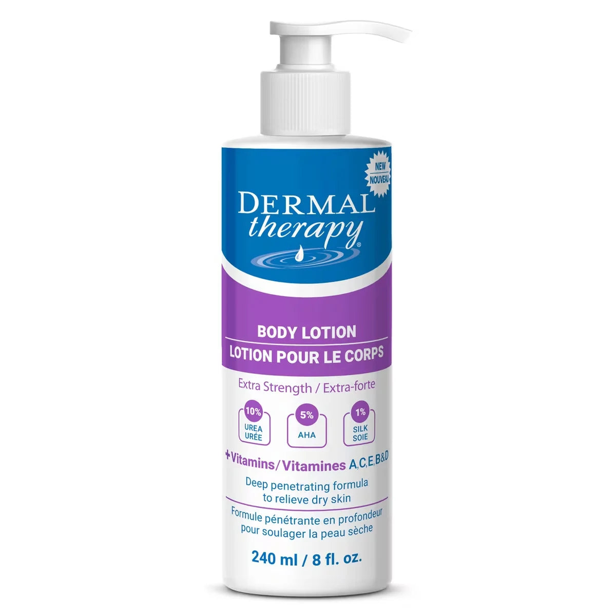 Dermal Therapy Body Lotion, Extra Strength Deep Penetrating Moisturizer, Fragrance Free 240 mL front package