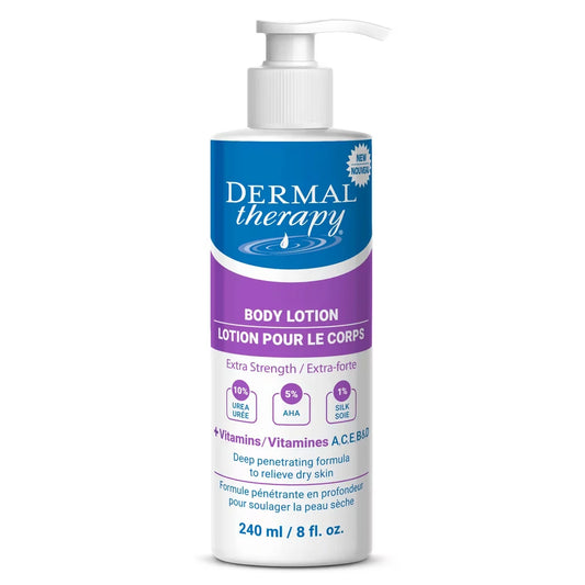 Dermal Therapy Body Lotion, Extra Strength Deep Penetrating Moisturizer, Fragrance Free 240 mL front package