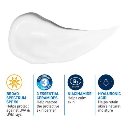 CeraVe AM Face Moisturizer SPF 50, Daily Lotion with UVA+UVB Protection 89 mL product detail