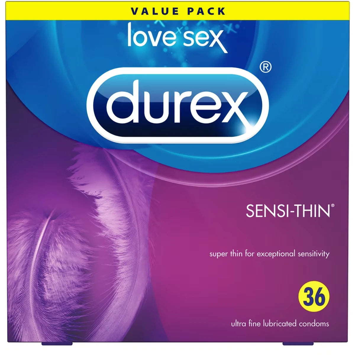 Durex Sensi-Thin Lubricated Value Pack Condoms front package