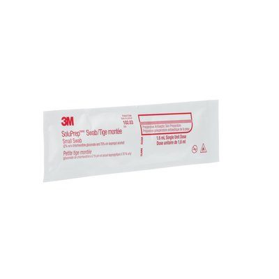 Solventum Swabsticks Clear Solution Chlorhexidine Gluconate 2percent - Box of 50