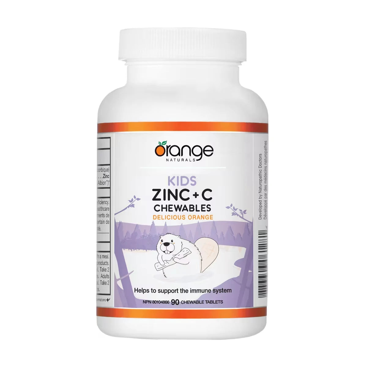 Orange Naturals Kids Zinc + C Chewables - Delicious Orange front package