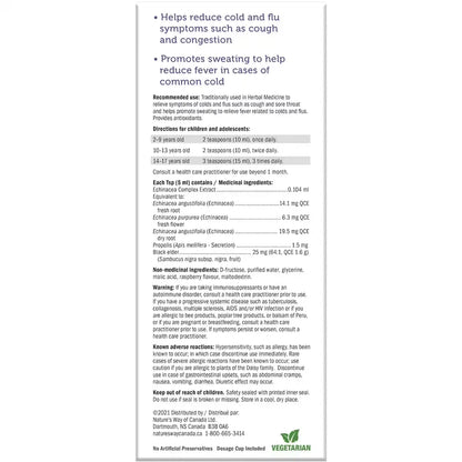 Nature's Way Sambucus Kids Cold and Flu Care, Syrup Berry Flavour, 120 ml product detail