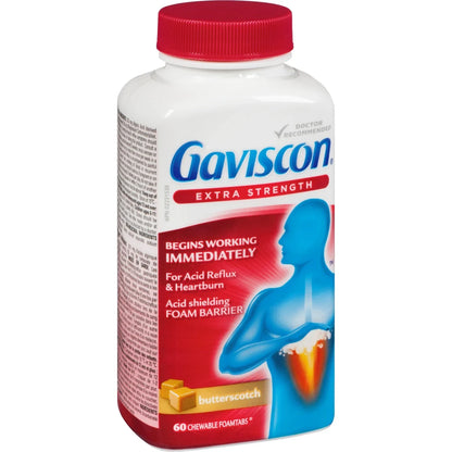 Gaviscon Extra Strength Chewable Foamtabs Butterscotch product detail