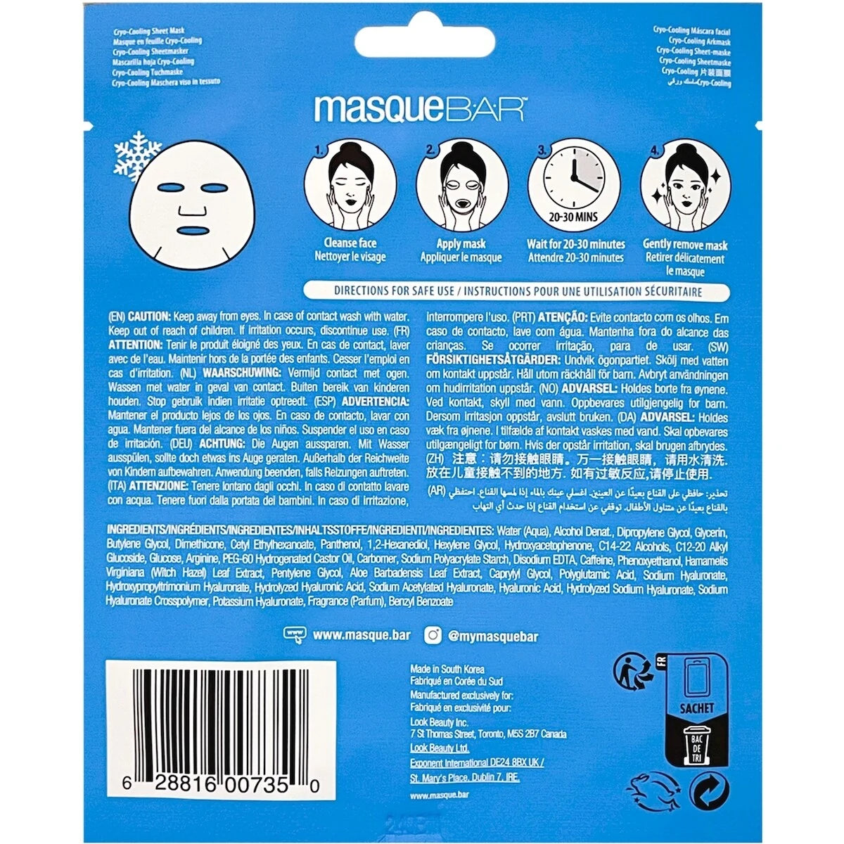 Masque Bar Cryo Cooling Sheet Mask product detail