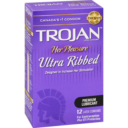 Trojan Her Pleasure Ultra Ribbed Lubricated Condoms product detail