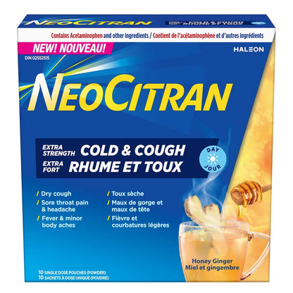 Neo Citran Extra Strength Cold & Cough, Honey ginger front package