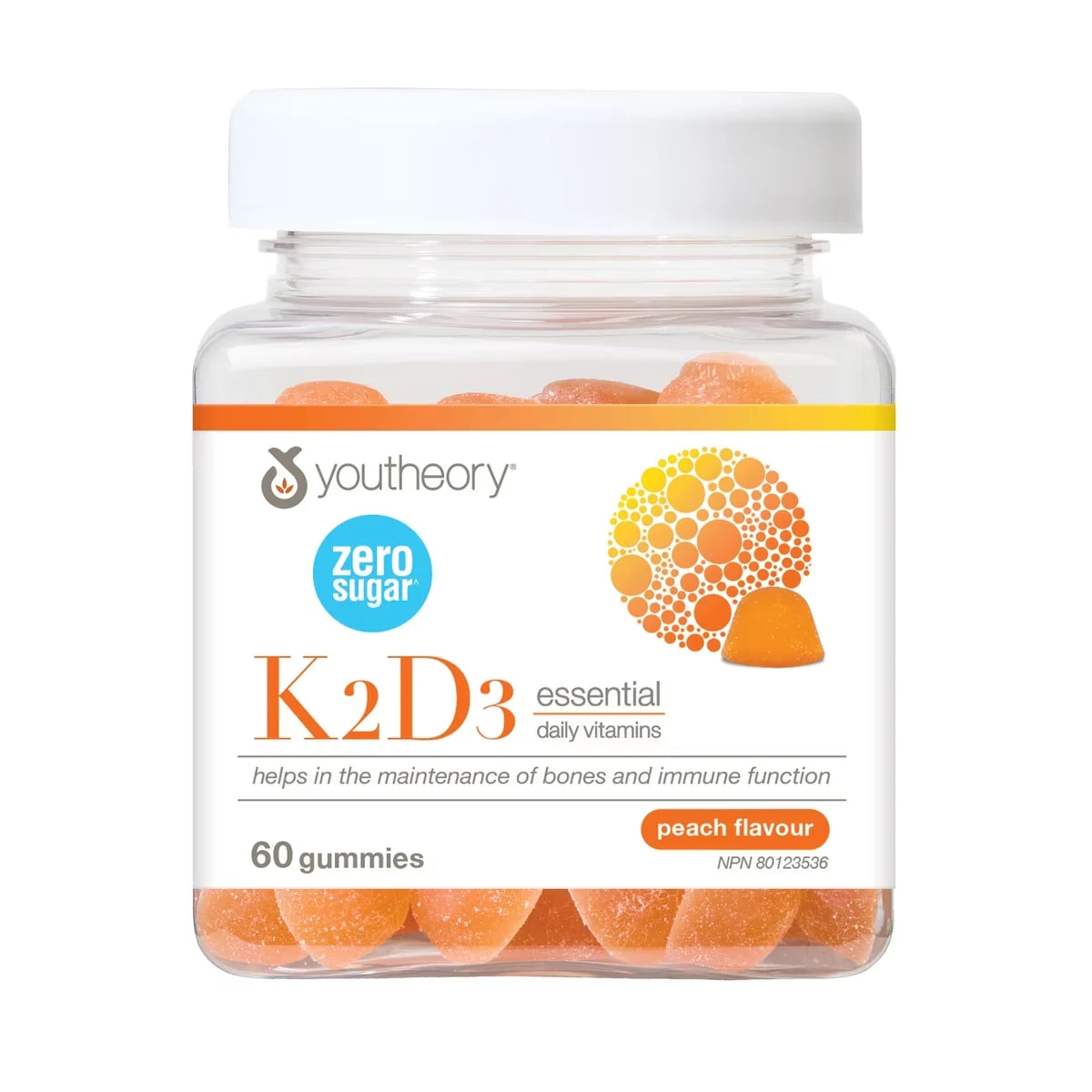 Youtheory K2D3 Gummies with Zero Sugar front package