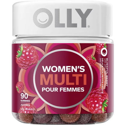 OLLY Vitamin For Women Blissful Berry gluten free 45 day supply 90 gummies 90 count alternate view