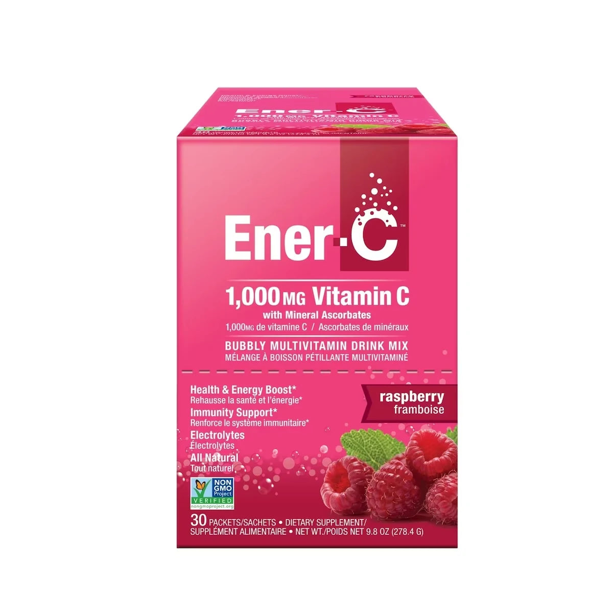 Ener-C Multivitamin Drink Mix Raspberry (30pk) 30 pack front package