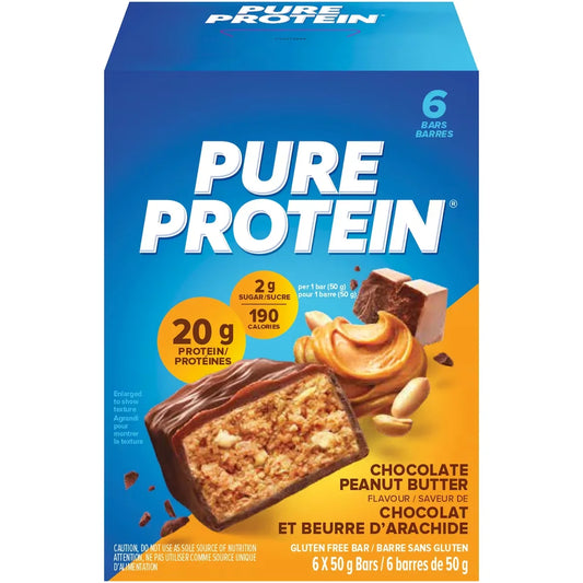 Pure Protein Bars, Chocolate Peanut Butter, Gluten Free Snack Bars front package