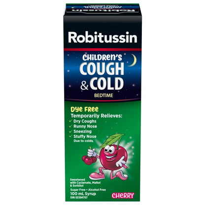 Robitussin Children's Cough & Cold Bedtime Liquid Cherry 100 ml front package