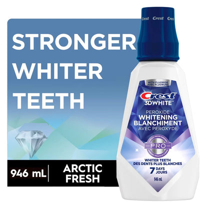 Crest 3D White Peroxide Mouthwash/Mouth Rinse front package