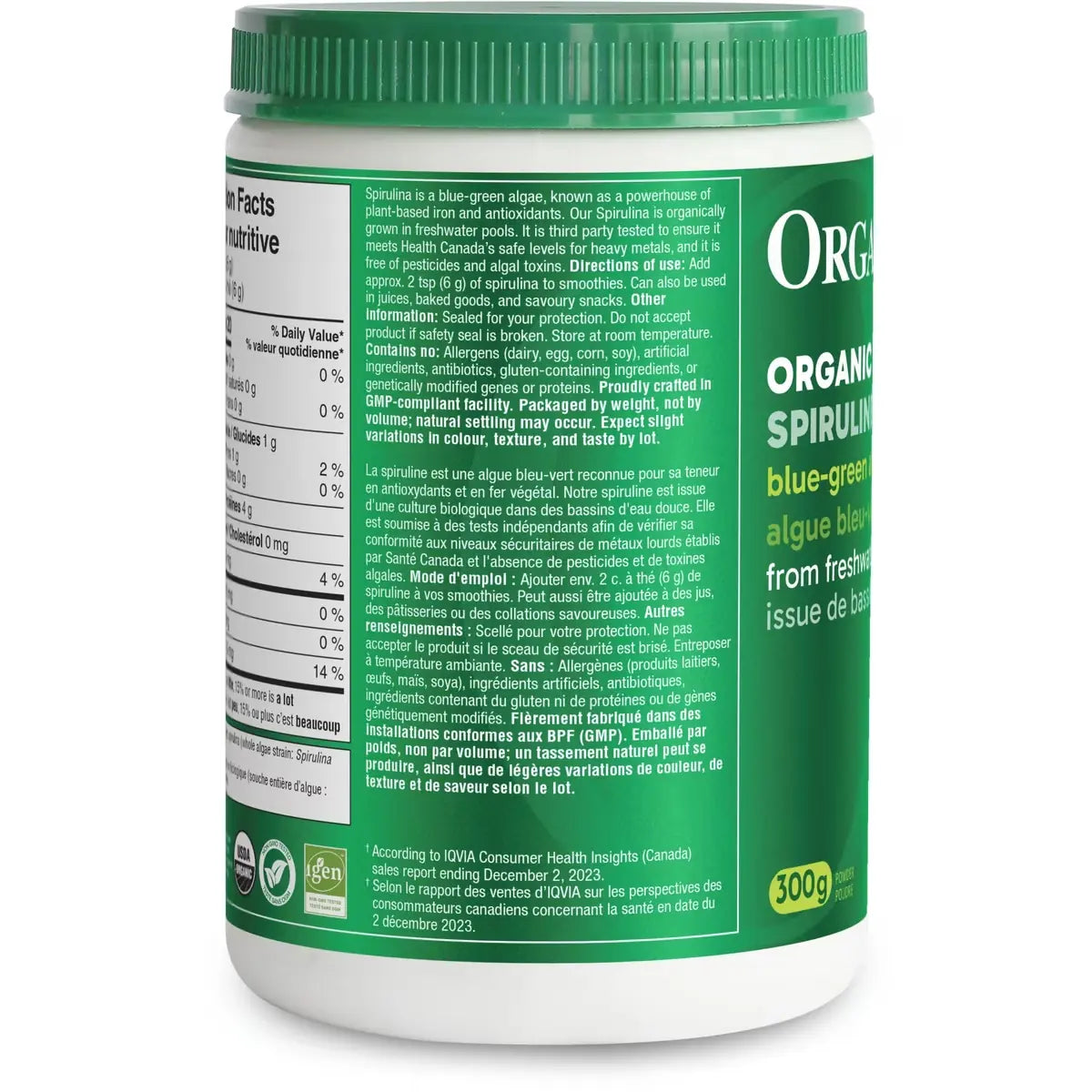 Organika Spirulina Organic Powder product detail