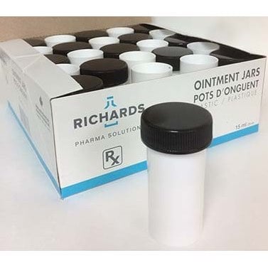 Ointment Jars Plastic Capped Pack of 25, 15 mL