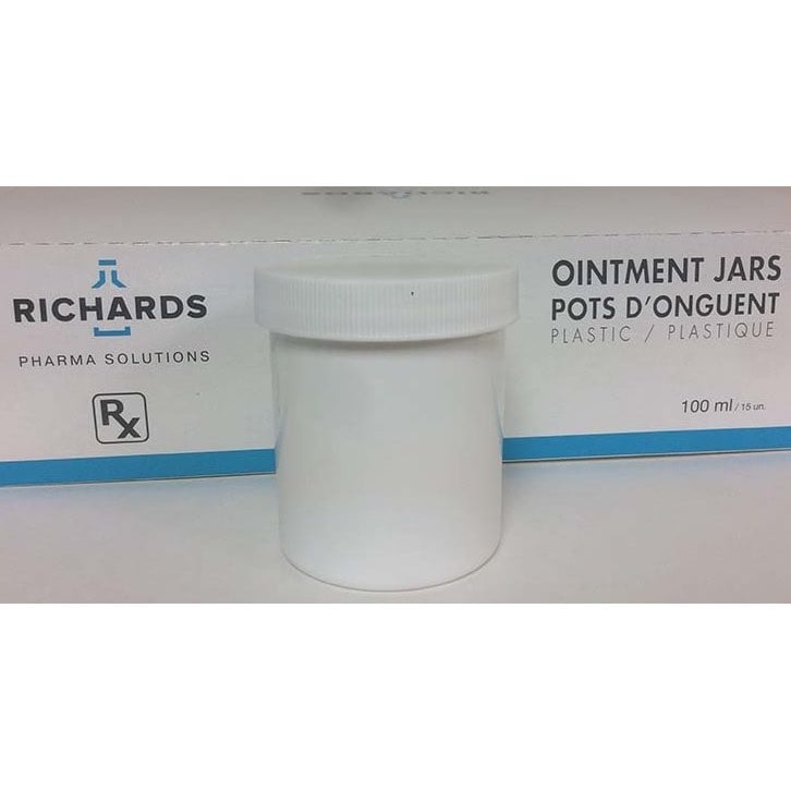 Ointment Jars Plastic Capped Pack of 15, 100 mL
