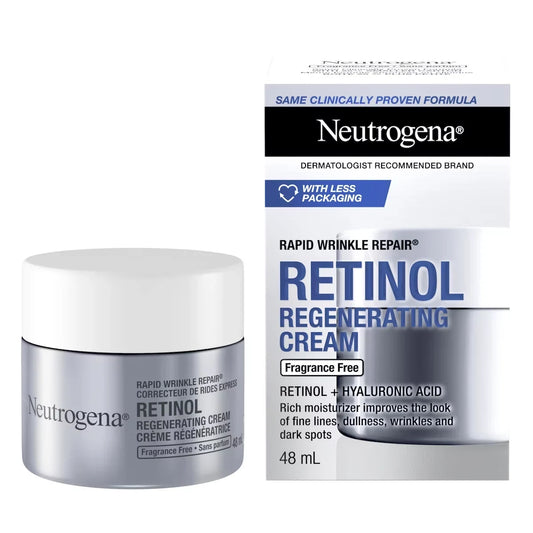 Neutrogena Rapid Wrinkle Repair Regenerating Retinol Face Moisturizer, Fragrance Free product package