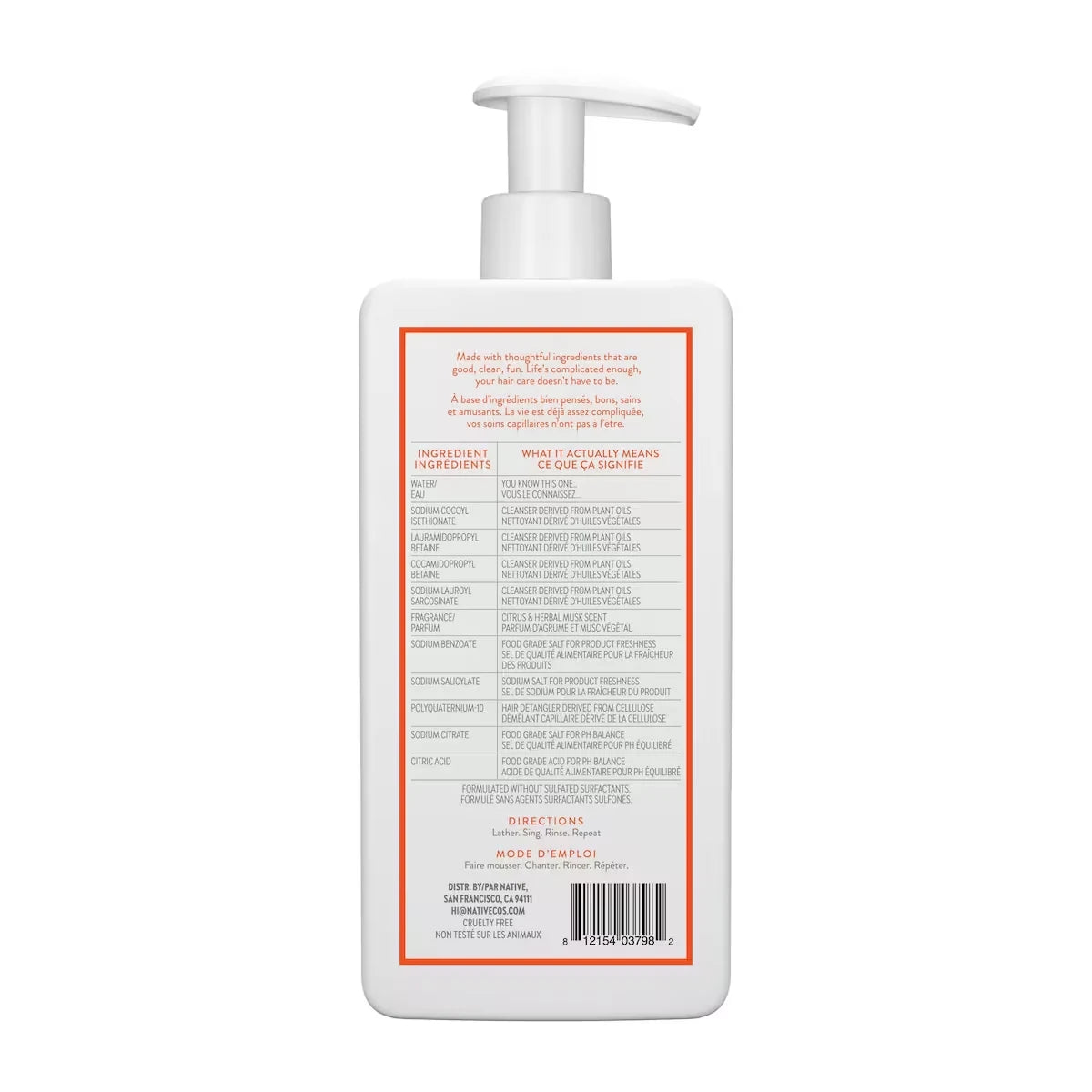 Native Daily Clean Citrus & Herbal Musk Shampoo product detail