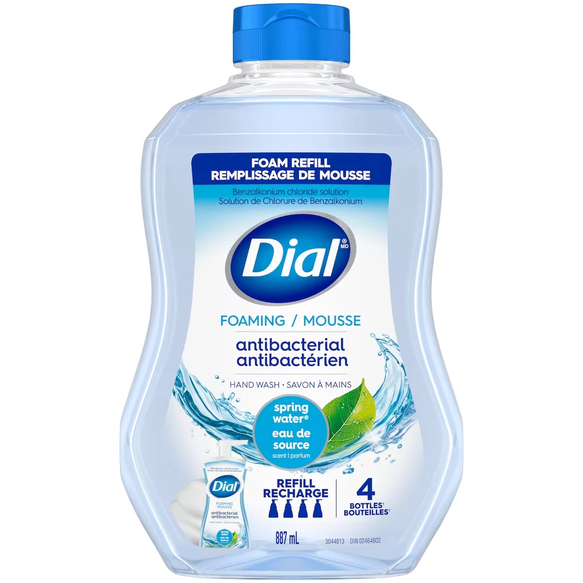 Dial Antibacterial Foaming Hand Wash Refill, Spring Water front package