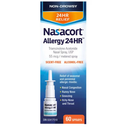 Nasacort Allergy 24hr 60spray 55mcg front package