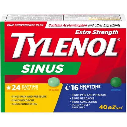 Tylenol Extra Strength Sinus Relief Day/Night, EZTabs front package