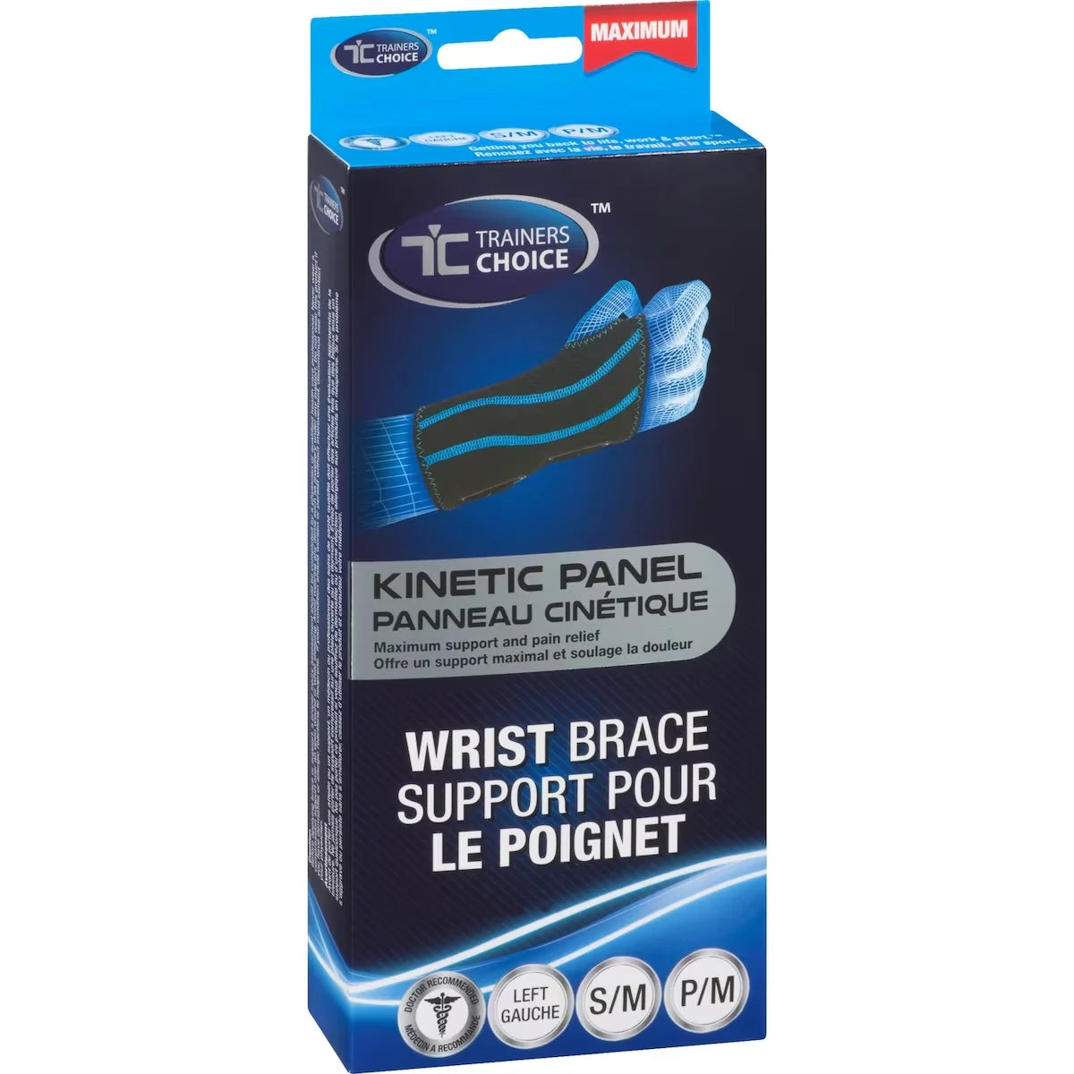 Trainers Choice Wrist Brace with Double Stays - Left - Medium product image
