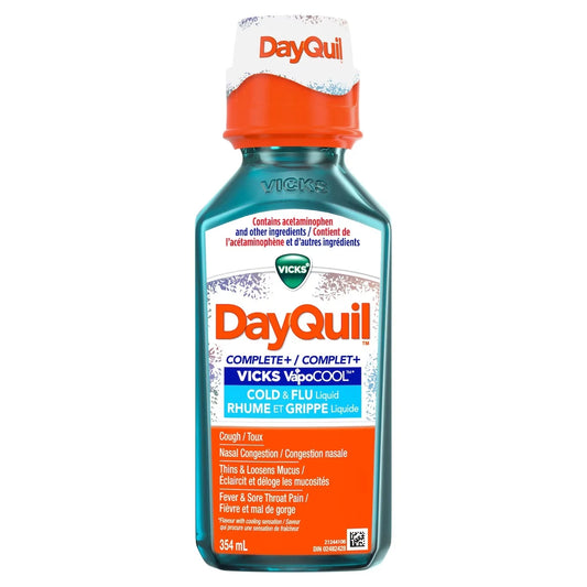 Vicks DayQuil COMPLETE plus VapoCOOL Cold and Flu Medicine, 354 mL product image