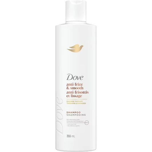 Dove Anti-Frizz & Smooth Shampoo for Frizz-Prone Hair with Liquid Bio-Protein Care 355 ML front package