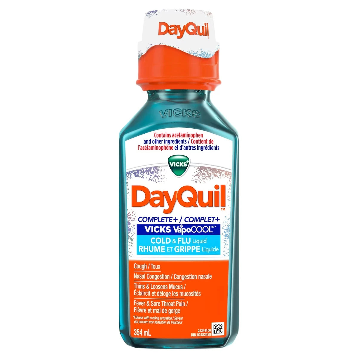 Vicks DayQuil COMPLETE plus VapoCOOL Cold and Flu Medicine, 354 mL product image