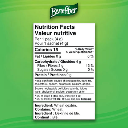 Benefiber On The Go Prebiotic Dietary Fibre Powder, Stick Packs product detail