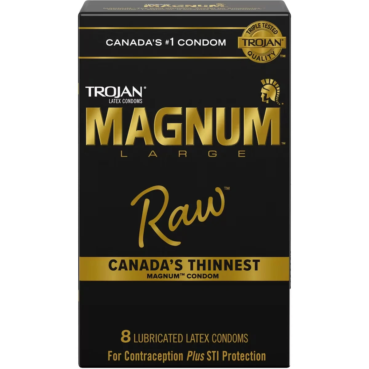 Trojan Magnum Raw Large Size Lubricated Condoms front package