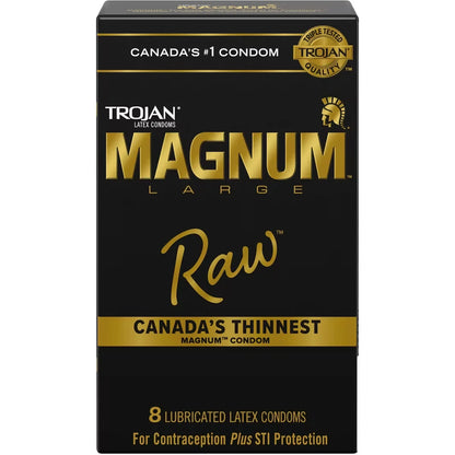 Trojan Magnum Raw Large Size Lubricated Condoms front package