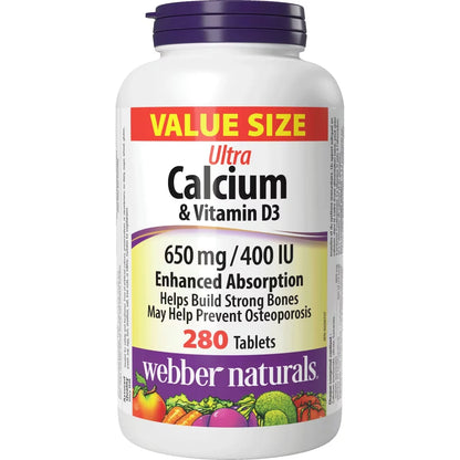 Webber Ultra Calcium & Vitamin D3 Enhanced Absorption 650 mg / 400 IU front package