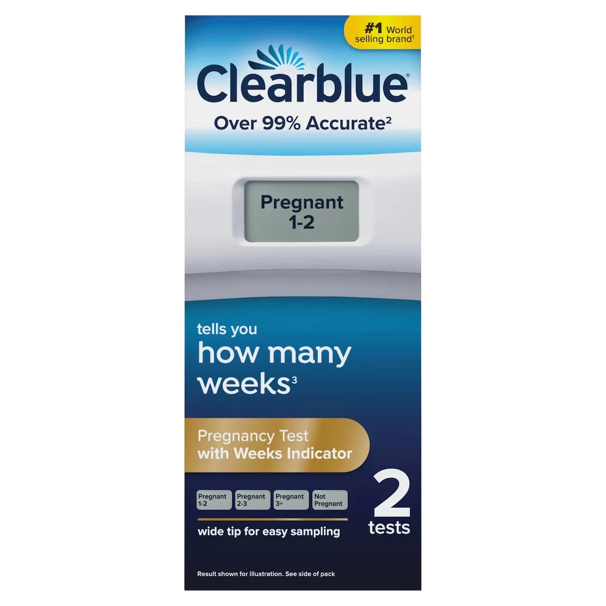 Clearblue Pregnancy Test with Weeks Indicator, 2 Count front package