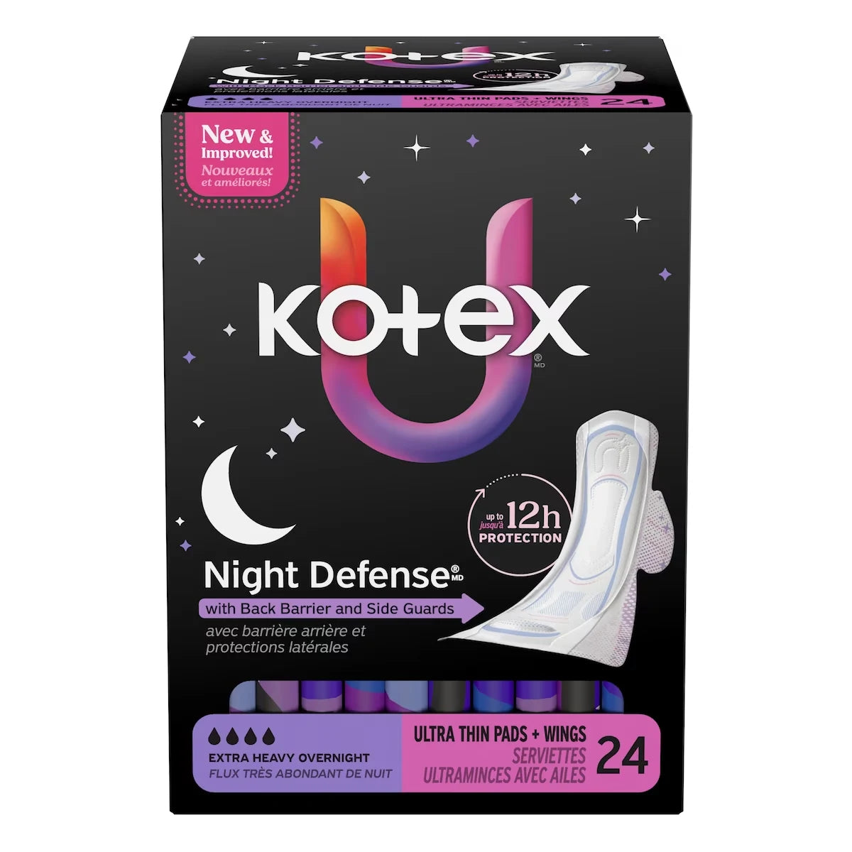 Kotex Ultra Thin Overnight Pads with Wings, Extra Heavy Absorbency product detail