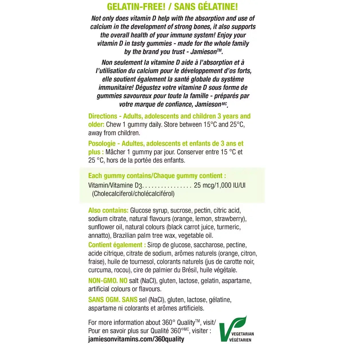 Jamieson Vitamin D 1,000 IU Gummies Value Size product detail