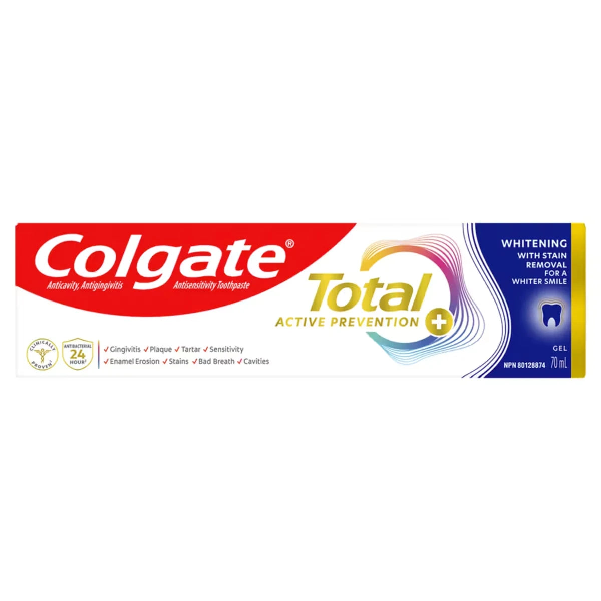 Colgate Total Active Prevention Plus Stain Removal Whitening Toothpaste Gel, Mint alternate view