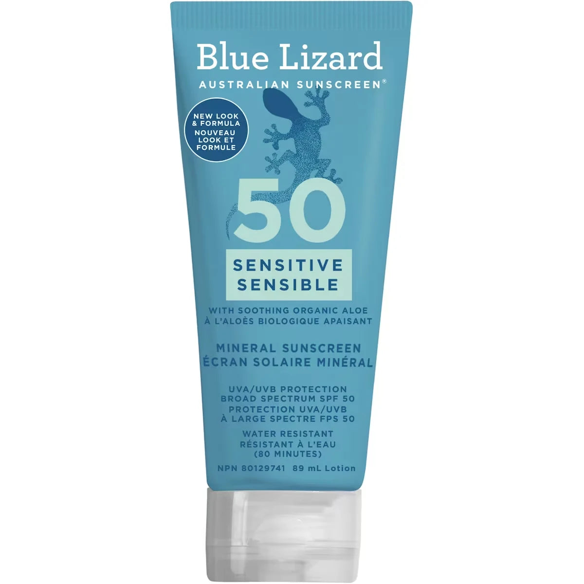 Blue Lizard Mineral Sunscreen Sensitive Lotion, SPF 50 89 mL front package