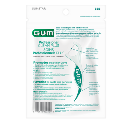 GUM Professional Clean Plus, menthe fraîche, 60 unités