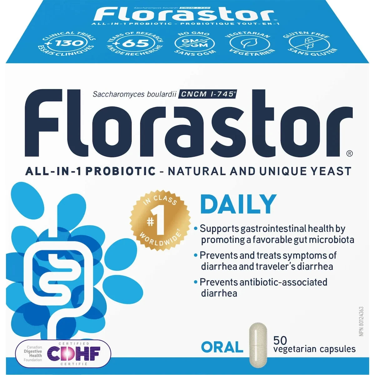 Florastor Daily 50 caps front package