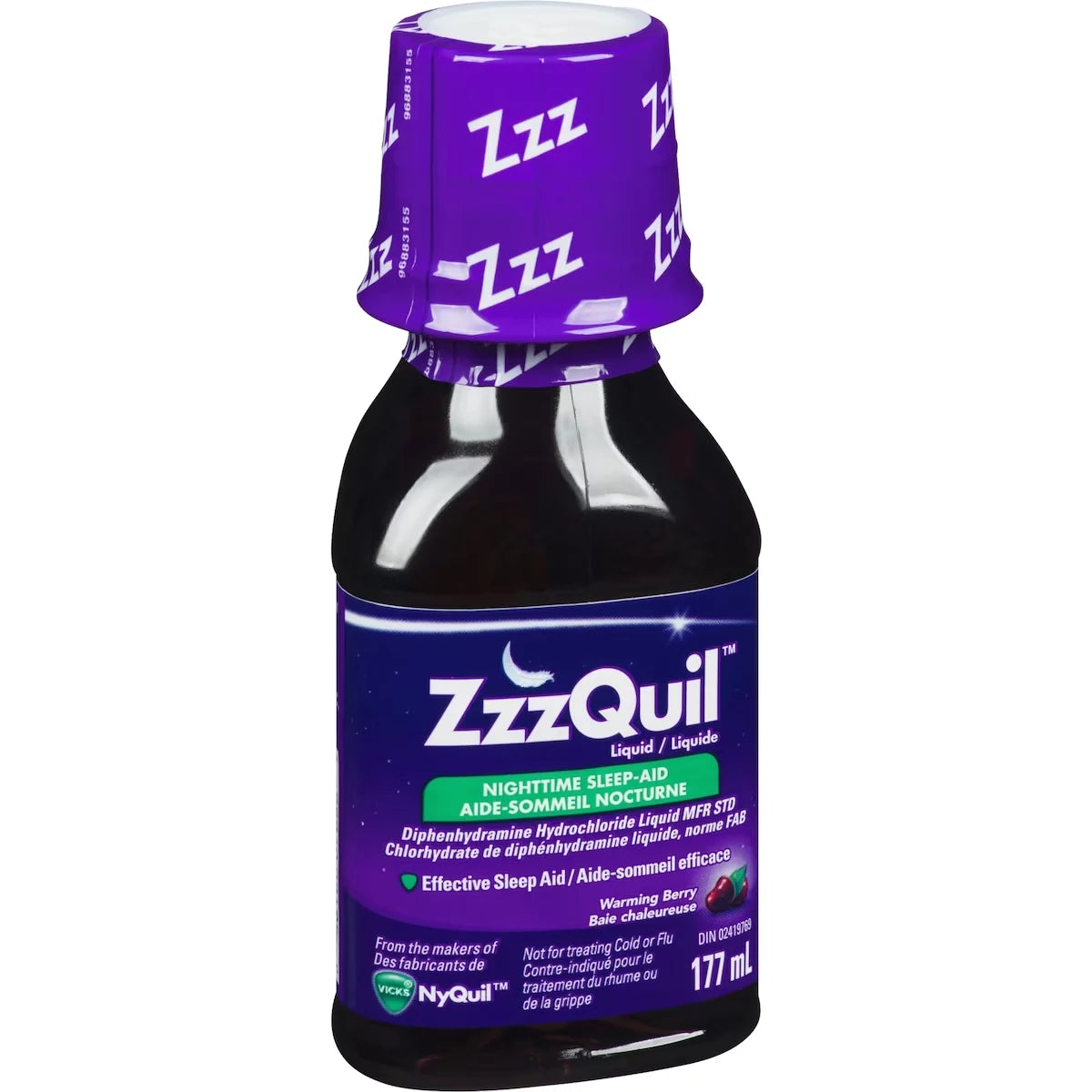 Vicks ZzzQuil Nighttime Sleep Aid Liquid, Warming Berry, 177 mL product detail