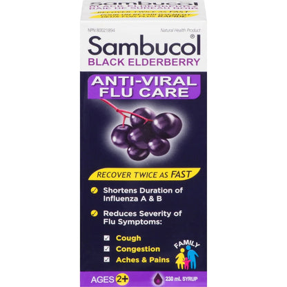 Sambucol Original Family Syrup Anti Viral Flu Care front package