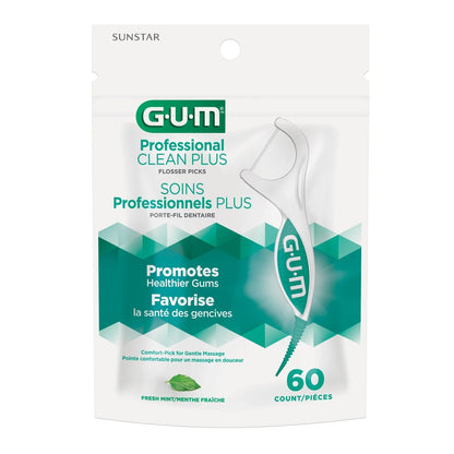 GUM Professional Clean Plus, menthe fraîche, 60 unités