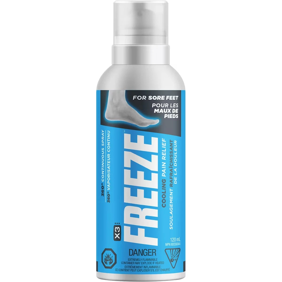 X3 Cooling Pain Relief Continuous Spray for Sore Feet view 2