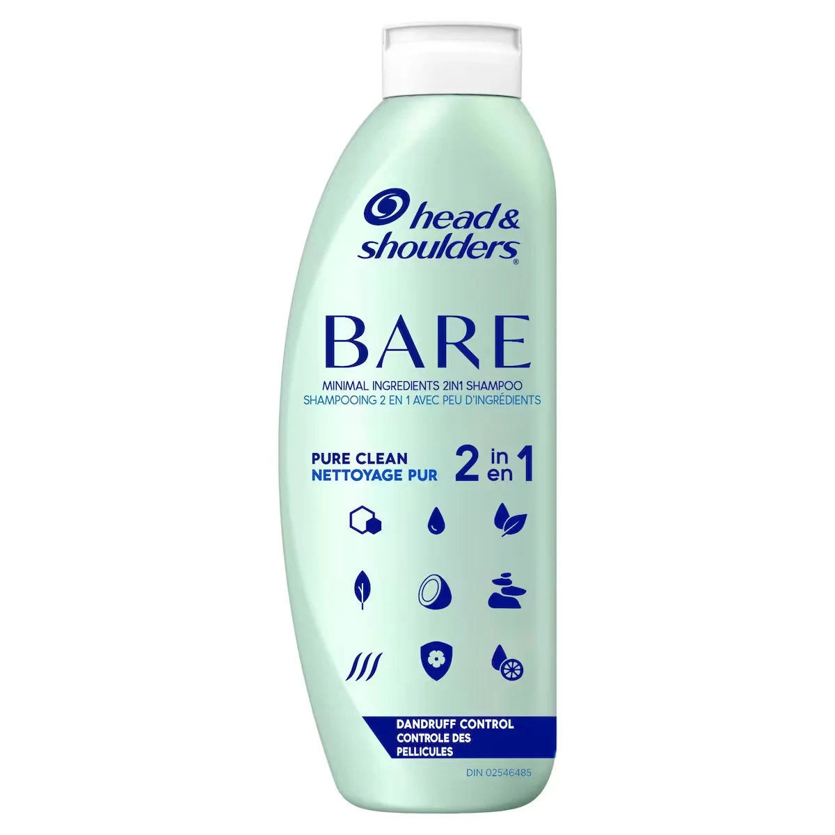 Head & Shoulders BARE Pure Clean 2in1 Dandruff Shampoo and Conditioner, Anti-Dandruff Treatment front package