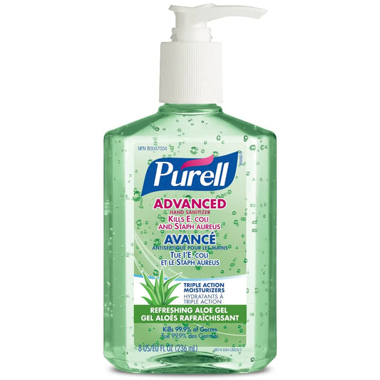 Purell Advanced Hand Sanitizer Refreshing Aloe Gel front package